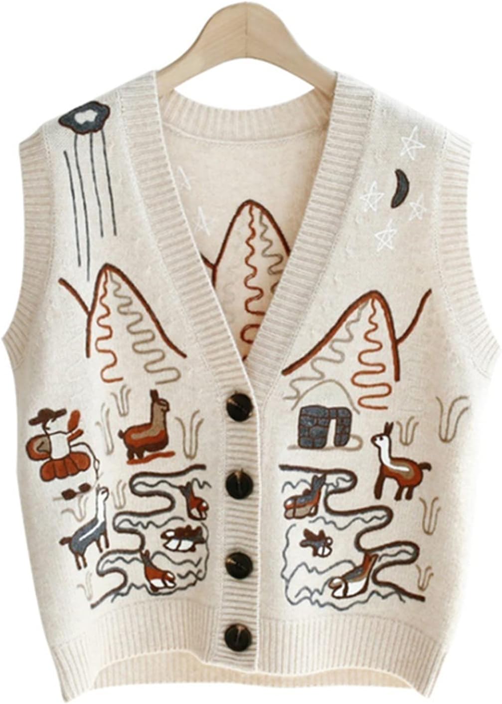 ニット ベスト レディース セーター ベスト女性シングル ブレスト